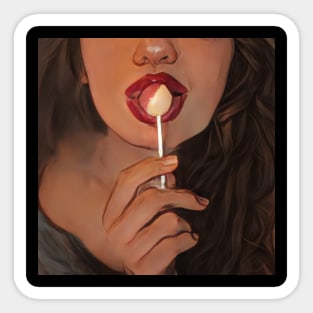 Lolippop Red Lips Geek Designer Dune Stika Artistic Anime Style Sticker